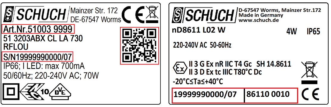 Artikel-Nummer und Serien-Nummer